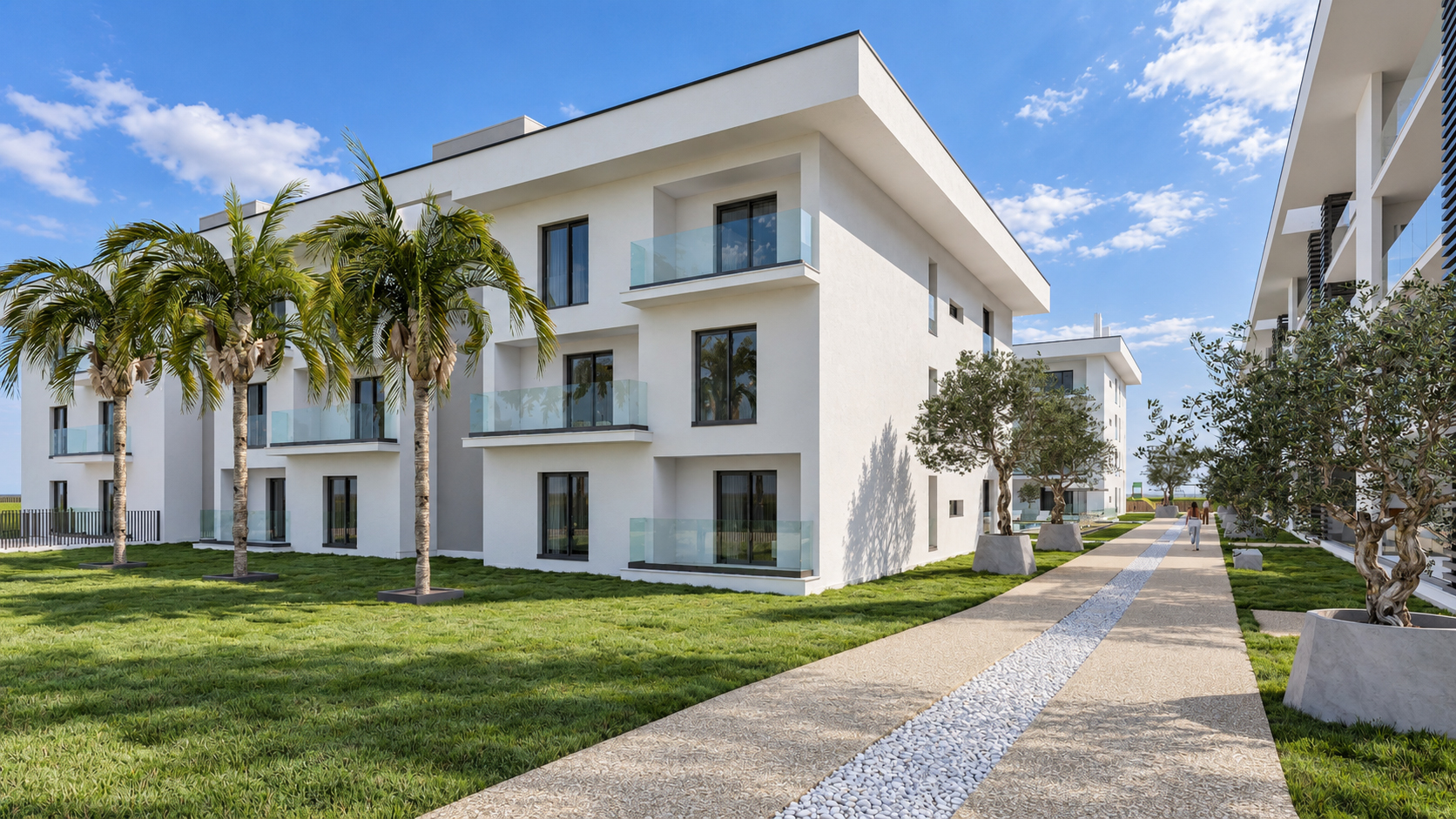 Samora Residences: Fachada ajardinada com palmeiras