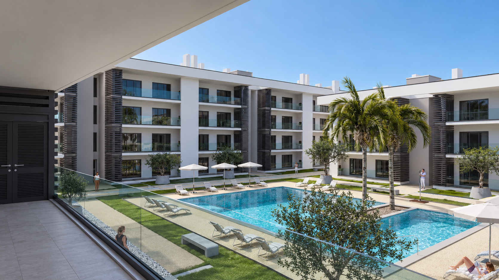 Samora Residences: Pátio visto da varanda
